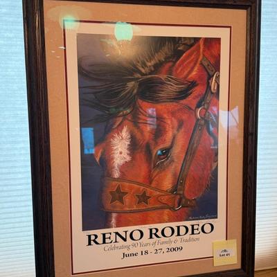 Reno Rodeo framed poster signed & numbered 2009