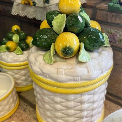 Yellow & White Lemon Themed Canisters - Robert Nemeth