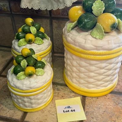 Yellow & White Lemon Themed Canisters - Robert Nemeth