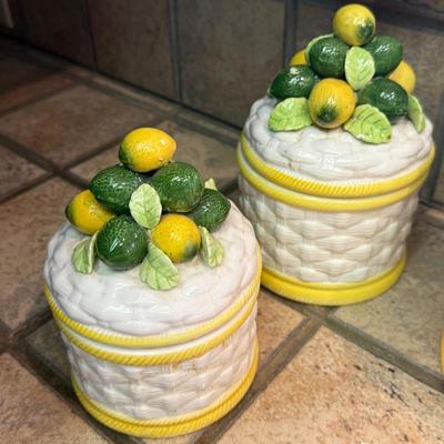 Yellow & White Lemon Themed Canisters - Robert Nemeth