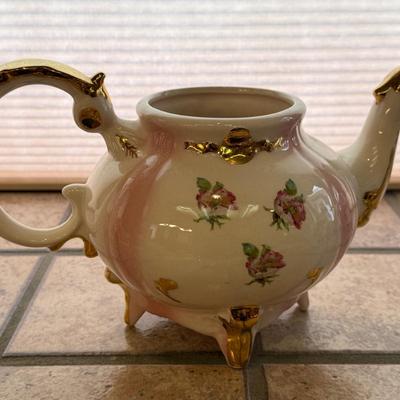 Vintage hand painted Teapot & small Creamer Pitcher