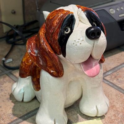 Large ceramic Saint Bernard heavy decorative piece