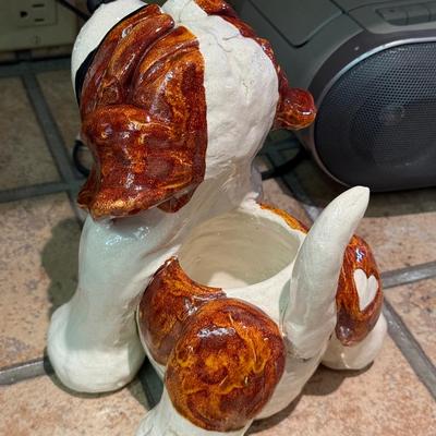 Large ceramic Saint Bernard heavy decorative piece