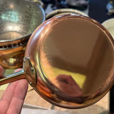 Set of 3 Copper Pans/2 Caulenders & Bundt Pan