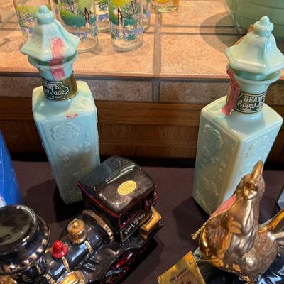 Collection of vintage Decanters - Apollo/Train/Rooster