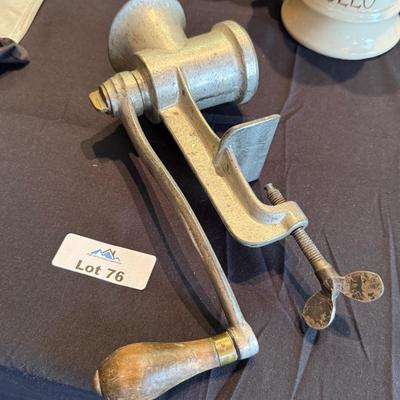 Vintage Metal Meat Grinder with Clamp