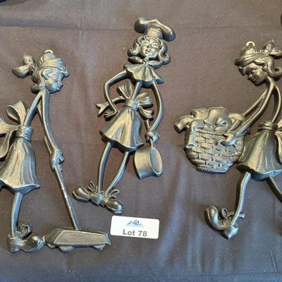 Vintage Sexton black metal kitchen decor wall hangings
