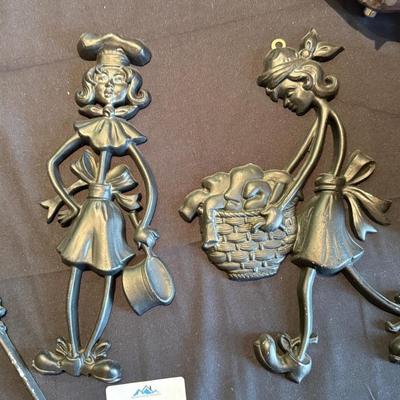 Vintage Sexton black metal kitchen decor wall hangings