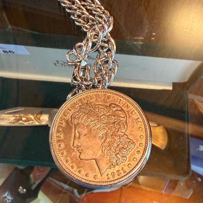 1921 Morgan Silver Dollar keychain