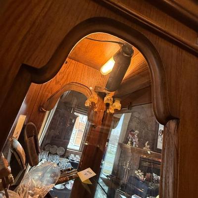 1 Piece light up Wood & Glass 6’ Curio Cabinet