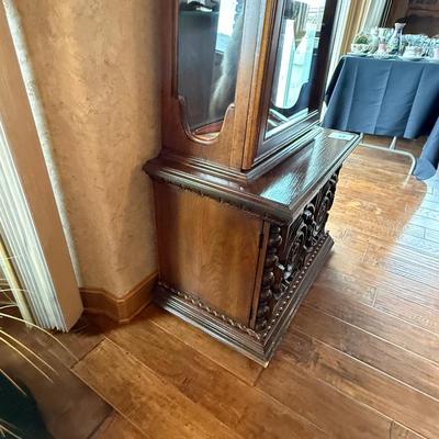1 Piece light up Wood & Glass 6’ Curio Cabinet