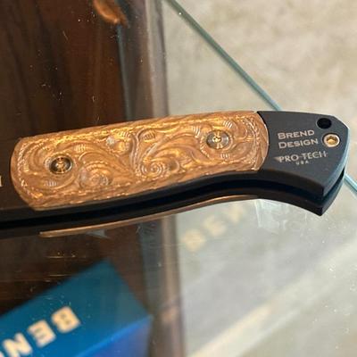 Bob Hawley #38/50 automatic knife w/Sterling accents