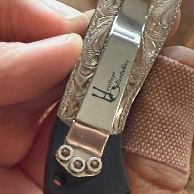 Bob Hawley #38/50 automatic knife w/Sterling accents