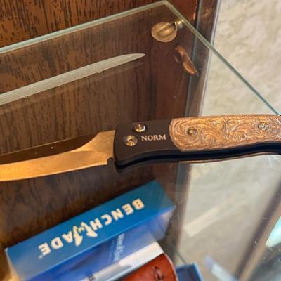 Bob Hawley #38/50 automatic knife w/Sterling accents
