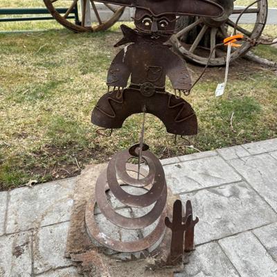 Decorative Yard Cowboy w/Lasso springing outdoor piece