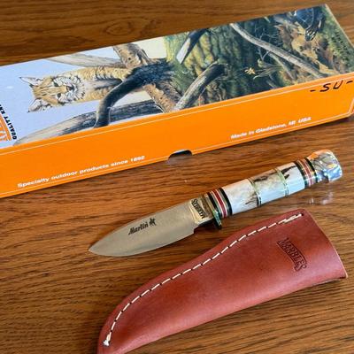 Marbles New Marlin fixed blade Knife & leather sheath