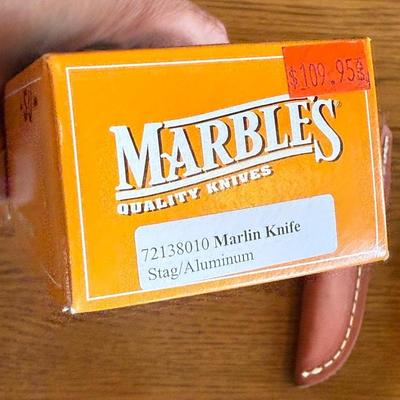Marbles New Marlin fixed blade Knife & leather sheath