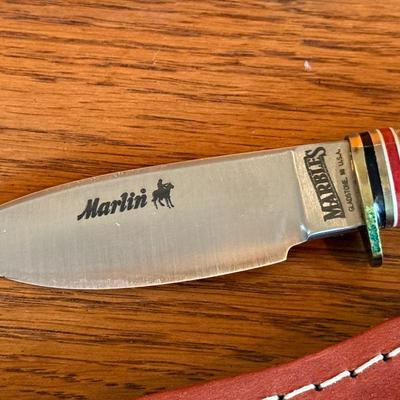 Marbles New Marlin fixed blade Knife & leather sheath