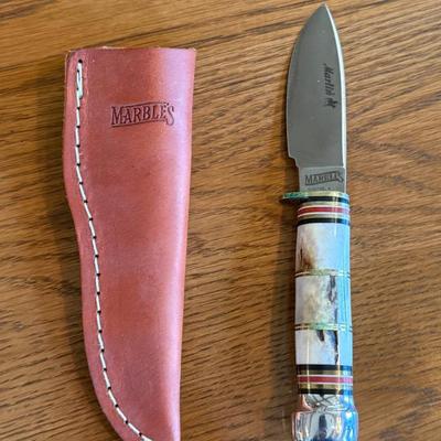 Marbles New Marlin fixed blade Knife & leather sheath