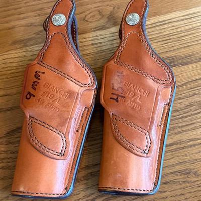 Pair of Bianchi #19-L 45 Auto leather holsters