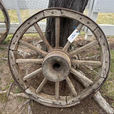 Antique Wood & Metal Wagon Wheel - Decor