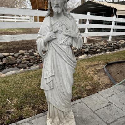 Concrete Jesus outdoor statue 34”t