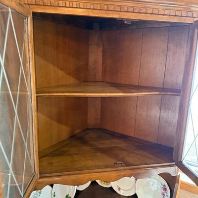 Maple Wood Corner Curio Cabinet