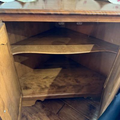 Maple Wood Corner Curio Cabinet