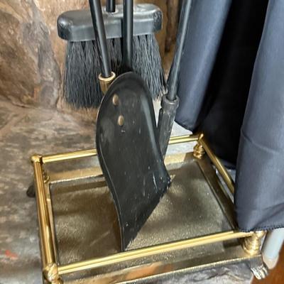 Set of Brass Fireplace Tools