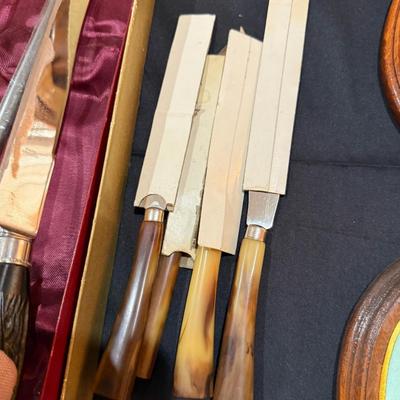 Vintage Meat Carving Set by Fuller Brothers & loose knives