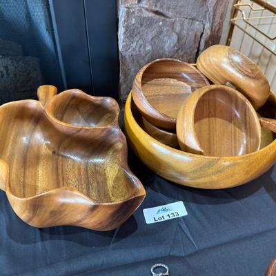 Lot of Hawaiian Koa Wood Bowls in various sized
