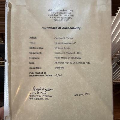 Caroline Young “Spirit Unconquered” 41/50 Artist Proof - Fundraiser