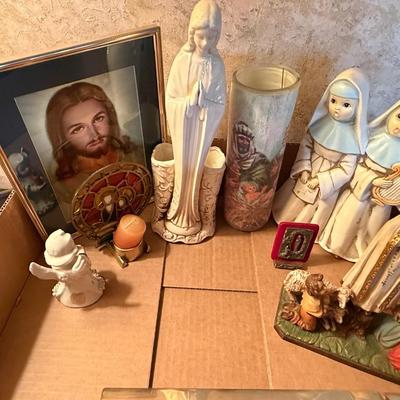 2 boxes of Vintage Religious/Catholic Items