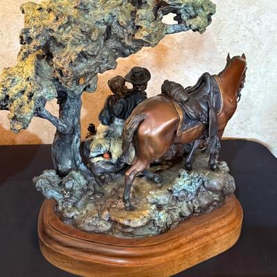 Bronze “Libbie & The U.S. 7th” Statue on Base