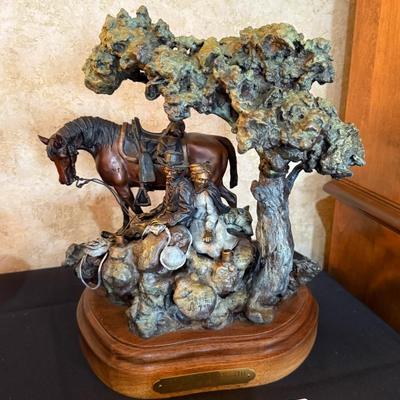 Bronze “Libbie & The U.S. 7th” Statue on Base