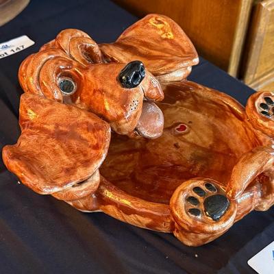 Heavy Ceramic Dog Trinket Dish / Decoration