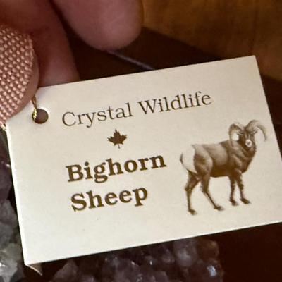 2 collectible Amethyst Crystals - 1 w/Bighorn sheep figure