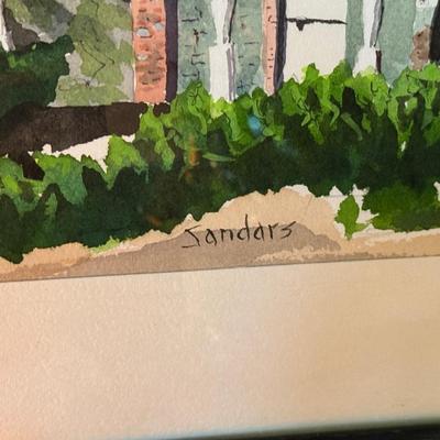 Framed Watercolor by Leibert Sandars of Gold Hill Bar & Hotel