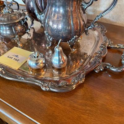 Silverplate Tea Set on large tray