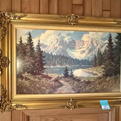 Ornate Gold Framed 49” x 33” landscape print
