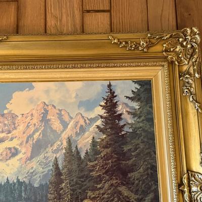 Ornate Gold Framed 49” x 33” landscape print