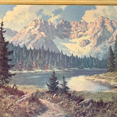 Ornate Gold Framed 49” x 33” landscape print