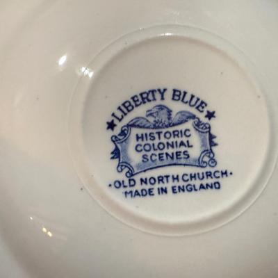 Blue & White Liberty Bell China - Old North Church
