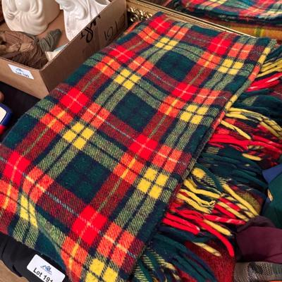 Set of 3 Vintage Wool Colorful Blankets