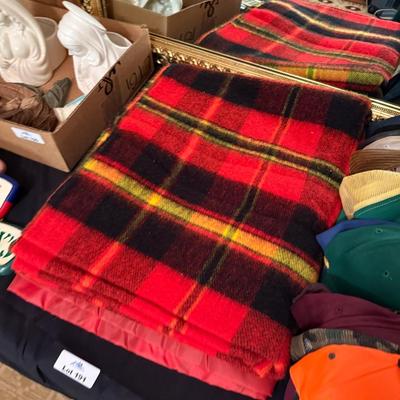 Set of 3 Vintage Wool Colorful Blankets