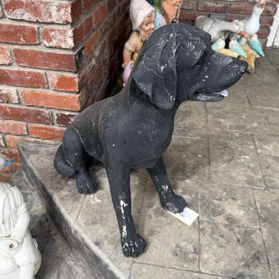 Plastic sitting Black Lab outdoor yard decoration