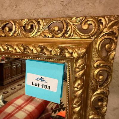 Ornate Gold painted Wall Mirror - 41”l x 29”t