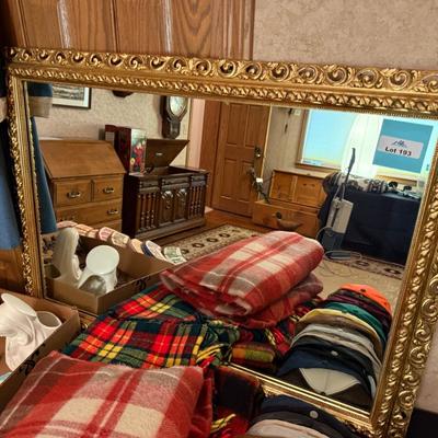 Ornate Gold painted Wall Mirror - 41”l x 29”t