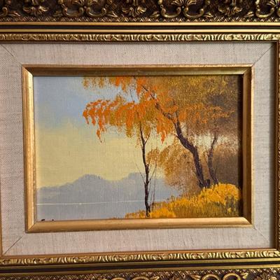 2 gold framed original oil paintings in nice frames
