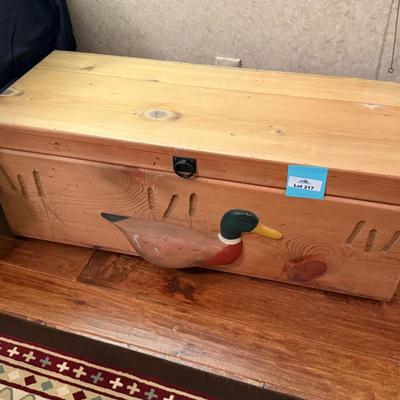 Cedar duck themed 40”l x 17”d 14”t wood chest